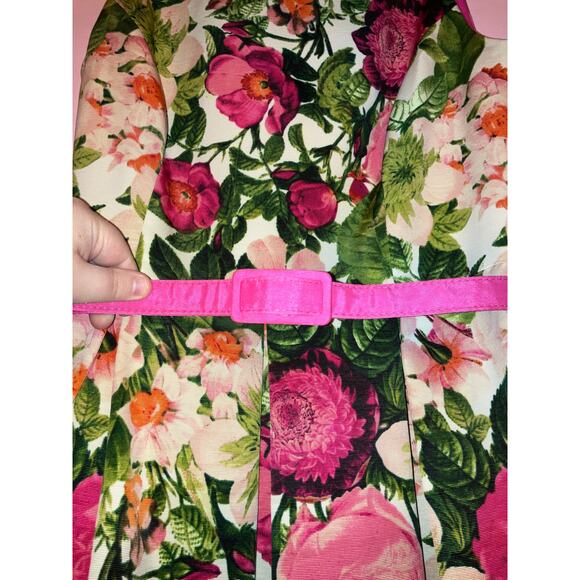 Eliza J Floral Fit & Flare Floral Boho Belted Dress 6 Petite - Picture 2 of 6